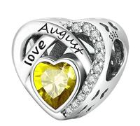 Birthstone Charm Fits Pandora Charm Bracelets Angel Wings Charm Beads for Bracelets Necklaces Birthday Gifts, Crystal, Cubic Zirconia