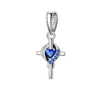 Birthstone Cross Infinity Heart Charm Fit for Pandora Bracelet,925 Sterling Silver Pendant Charm Jewelry Birthday Gift for Her