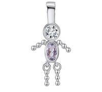 Birthstone Family Pendant for Women by Ginger Lyne - Stainless Steel Person Charm for Mom or Grandma’s Necklace - Personalized Family Tree Jewelry Accessory for Grandmothers, 1, Stainless Steel, Cubic