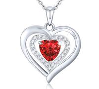 Birthstone for Women, Sterling Silver Forever Love Heart with Birthstones as Anniversary/Birthday Gift Mom, Wife, Girlfriend or Loved Ones