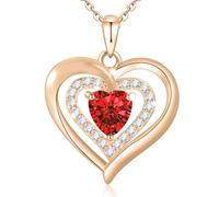 Birthstone for Women, Sterling Silver Forever Love Heart with Birthstones as Anniversary/Birthday Mom, Wife, Girlfriend or Loved Ones