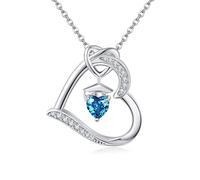 Birthstone Graduation Necklace S925 Sterling Silver Class of 2024 Bachelor Cap Necklaces Class of 2025 Heart Pendant College High School Graduation Jewelry Gifts for Women (December-Tanzanite)