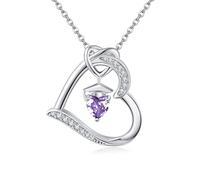 Birthstone Graduation Necklace S925 Sterling Silver Class of 2024 Bachelor Cap Necklaces Class of 2025 Heart Pendant College High School Graduation Jewelry Gifts for Women (June-Alexandrite)