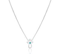 Birthstone Guardian Angel Necklace for Girls | Sterling Silver Birthstone Pendant | Christening or Birthday Gift (December - Turquoise)