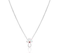 Birthstone Guardian Angel Necklace for Girls | Sterling Silver Birthstone Pendant | Christening or Birthday Gift (January - Garnet)