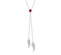 Birthstone Necklace 925 Sterling Silver Angel Wings Y Necklace for Women Girls July Birthstone Jewellery Gift Angel Wings Pendant