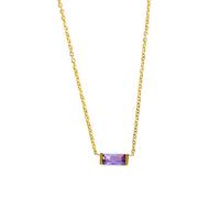 Birthstone Necklace For Women Girls, Dainty Ruby Emerald Cubic Zirconia Diamond Pendant Necklaces 14K Gold Plated Chain Birthstone Jewellery Birthday Gifts June