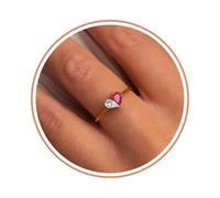 Birthstone Rings for Women Non Tarnish Gold Rings Mothers Day Gift Birthday Gift Elegant 14K Plated for Teen Girls Adjustable CZ Stacking Promise Rings Christmas Stockings Stuffer Anniversary Jewelry