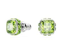 Birthstone Stud Earrings- Square Cut - female - Swarovski - Earrings - Green - ONE SIZE - Accessories ONE SIZE