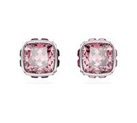 Swarovski Birthstone Rhodium Plated Pink Square Cut October Stud Earrings 5661960 - Crystal / Rhodium Plated