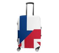 Birtish and Finland Flag Personalized Luggage Case Cover Funny Travel Accessories Washable Suitcase Protector Fit 19-32 Inch XL