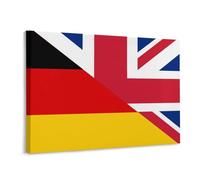 Birtish And Germany Flag Wall Art Paintings On Canvas Framed Painting for Living Room Horizontal Modern Home Decor 30 * 40cm