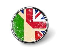 Birtish And Italy Vintage Flag Round Badge Pin Metal Memorial Brooch Button Lapel Pins for Backpack Wedding