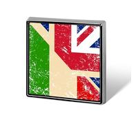 Birtish And Italy Vintage Flag Square Badge Pin Metal Memorial Brooch Button Lapel Pins for Backpack Wedding