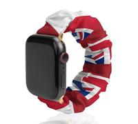 Birtish And Netherlands Flag Fashion Scrunchie Watch Strap Compatible with IWatch Series 1 2 3 4 5 6 Elastic Replacement Band
