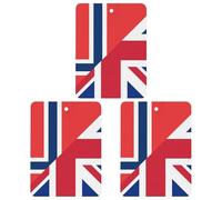 Birtish And Norway Flag 3 Pcs Automotive Air Fresheners Mirror Aromatherapy Tablets Ornament Car Fragrance Scented Cards Square