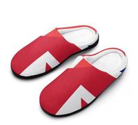 Birtish And Norway Flag Women's Slippers Cotton Warm House Shoes with Rubber Anti-Slip Sole Slip On for Home Outdoor 9-10（40-41）
