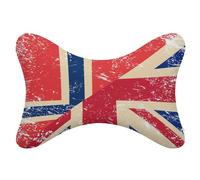 Birtish And Norway Vintage Flag 2 Pcs Car Neck Pillow with Elastic Strap Breathable Head Support Soft Memory Foam Headrest Cushions
