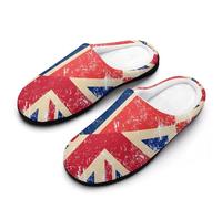Birtish And Norway Vintage Flag Men's Cotton Slippers Indoor House Shoes Warm Gift for Travel Bedroom Hotel 13-14（46-47）
