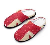 Birtish And Norway Vintage Flag Women's Cotton Slippers Indoor Outdoor House Shoes Warm Gift for Travel Bedroom Hotel 11-12（42-43）