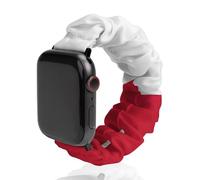 Birtish And Poland Flag Printed Scrunchie Watch Band Compatible with IWatch Soft Elastic Replacement Straps