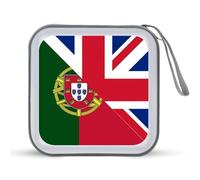 Birtish And Portugal Flag Printed CD Case Hard Plastic Protective DVD Storage Binder Bag for Home Office