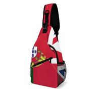 Birtish And Portugal Flag Trendy Crossbody Bag for Women Men Sling Bags Shoulder Chest Backpack Hiking Running