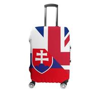 Birtish and Slovenia Flag Personalized Luggage Case Cover Protective Suitcase Covers Washable Bag Protector for Travel M