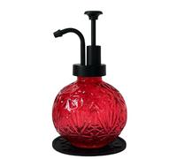 Birugen Vintage Soap Dispenser for Bathroom,Glass Kitchen Soap Dispenser with Pump,Farmhouse Antique,Cute Small Rustic Decor(Red)