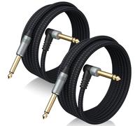 Birvemce 2 Pack Premium Guitar Cable 10 FT, 1/4 inch Guitar Cord, Noise Free and Long-Lasting Instrument Cable, AMP Cord for Electric Guitar, Bass, Mandolin, Amplifier, Pro Audio, Right Angle