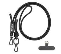 Birwiny Crossbody Phone Lanyard Universal Cell Phone Strap Adjustable Nylon Strap with Metal Keychain Hook Compatible for iPhone & for Android Smartphones Breakaway Safety Clip - Midnight Black