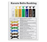 BIRXPMOS Complete Guide to Karate Belt System and Symbolism Educational Poster Canvas for Karateka Decor(Framed,12x18inch(30x45cm))