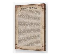 BIRXPMOS Desiderata Poem Inspirational Quote Wall-Art, Max Ehrmann's Go Placidly on Vintage Canvas Print, Literary Decor for Office and Study Room(Framed,08x12inch(20x30cm))
