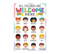 BIRXPMOS Educational Metal Feelings Chart for Toddlers Emotional Meter Sign for Calming Corner Classroom Preschool Kindergarten Decor （8 X 12 in）