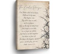 BIRXPMOS Traditional Lord's Prayer Wall-Art, Matthew 6:9-13 King James Version Scripture, Christian Home and Church Decor(Unframed,16x24inch(40x60cm))