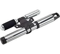 Birzman Infinite MTB Hand Pump with CO2 Inflator | High-Pressure Mini Pump & CO2 Tire Inflator for Mountain Bikes | Dual Valve Compatibility (Presta & Schrader) | Gunmetal
