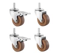 BiSaXieTa M16*30mm Industrial Threaded Stem Casters, 3/4/5 Inch Heavy Duty Nylon Locking Swivel Casters, with Brake, Set of 4, for Industrial, Furniture(2 Swivel+2 Brake,4inch)