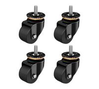 BiSaXieTa Silent Swivel Casters, Diameter 3" / 4" / 5", M20 Threaded Stem, Heavy-duty Industrial Nylon Casters, with Brake, Non-slip Wear-resistant, Set of 4(Swivel,4"(100mm))