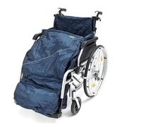 Biscay Deluxe Wheelchair Cosy - Navy Blue | Adult Child Waterproof Polyester & PVC Quilted Fleece Lined Zipped Opening Adjustable Buckled Loops (Extra Large (with VAT Relief))