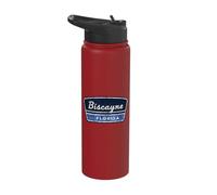 Biscayne Florida Vintage Retro Travel Badge Patch Stainless Steel Insulated Water Bottle