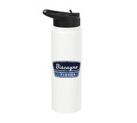 Biscayne Florida Vintage Retro Travel Badge Patch Stainless Steel Insulated Water Bottle