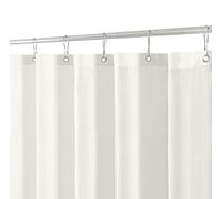 Biscaynebay Extra Long Fabric Shower Curtain Liner 72 Inch Width by 84 Inch Length, Ivory Water Resistant Bathroom Curtain, Rust Resistant Grommets Top Machine Washable