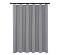 Biscaynebay Fabric Shower Curtain Short Stall Liners 72" Width by 65" Length, Silver Grey Water Resistant Bathroom Curtains, Rust Resistant Grommets Top Weighted Bottom Machine Washable