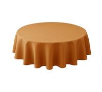 Biscaynebay Fall Tablecloth Textured Fabric Round Table Cloth 60" for Tables diameters from 28" to 48", Bronze Thanksgiving Autumn Harvest Water Resistant Fabric Table Cover for Kitchen, Dining, Party