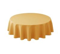 Biscaynebay Fall Tablecloth Textured Fabric Round Tablecloths 60" for Tables diameters from 28" to 48", Fall Gold Thanksgiving Autumn Harvest Water Resistant Table Cover for Kitchen, Dining, Party