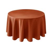 Biscaynebay Fall Tablecloth Textured Fabric Round Tablecloths 70", Rust Thanksgiving Autumn Harvest Water Resistant Fabric Tablecloths for Kitchen, Dining, Wedding, Parties Machine Washable
