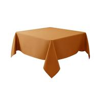 Biscaynebay Fall Tablecloth Textured Fabric Square Tablecloths 90x90 Inch, Bronze Thanksgiving Autumn Harvest Water Resistant Fabric Tablecloths for Kitchen, Dining, Wedding, Parties Machine Washable