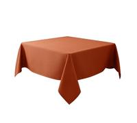 Biscaynebay Fall Tablecloth Textured Fabric Square Tablecloths 90x90 Inch, Rust Thanksgiving Autumn Harvest Water Resistant Fabric Tablecloths for Kitchen, Dining, Wedding, Parties Machine Washable