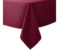 Biscaynebay Textured Fabric Christmas Rectangle Tablecloths 60x84 Inches, Burgundy Water Resistant Tablecloths for Dining, Kitchen, Wedding, Parties etc. Machine Washable