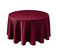 Biscaynebay Textured Fabric Christmas Round Table Cloth 90", Burgundy Water Resistant Washable Folding Table Cloths for Dining, Kitchen, Wedding & Parties Machine Washable